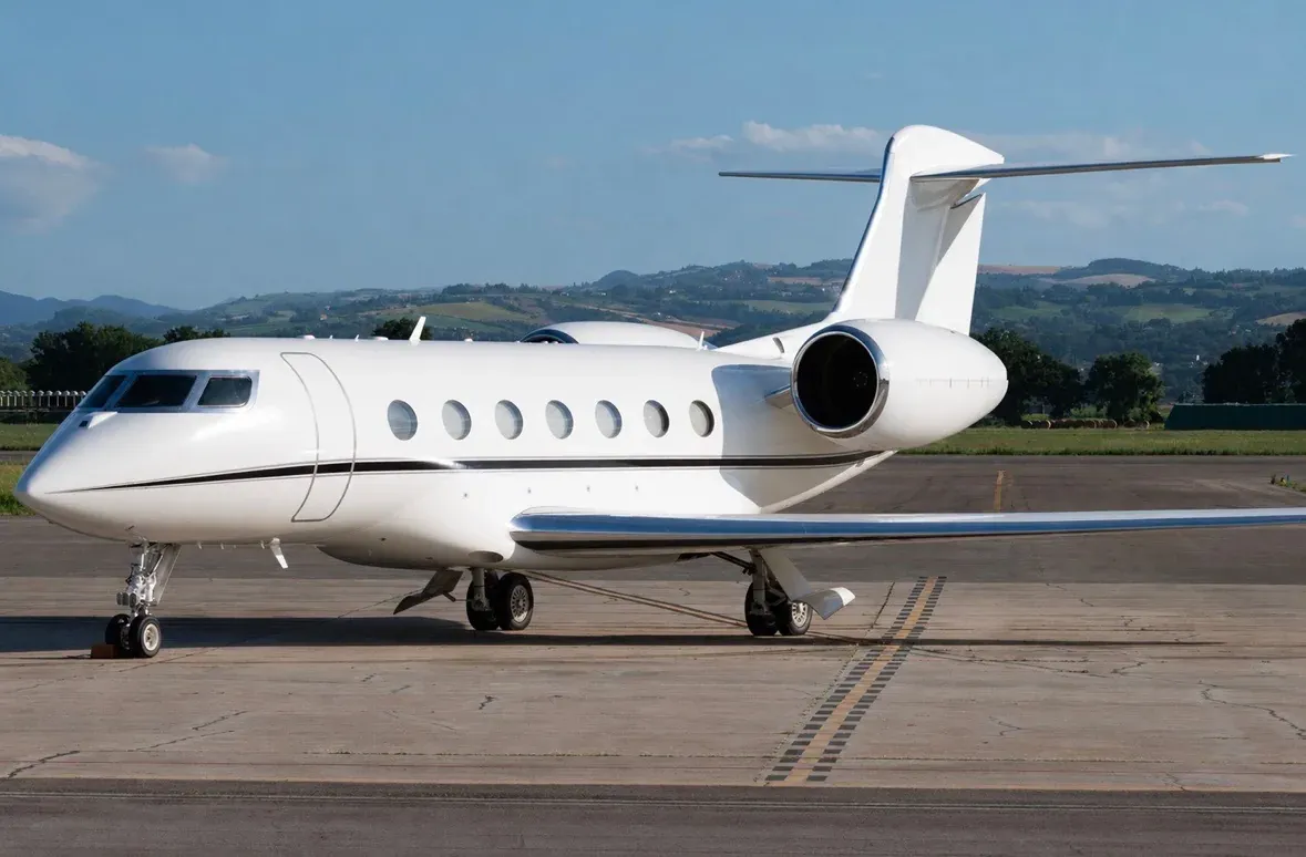 Private jet prepared for departure