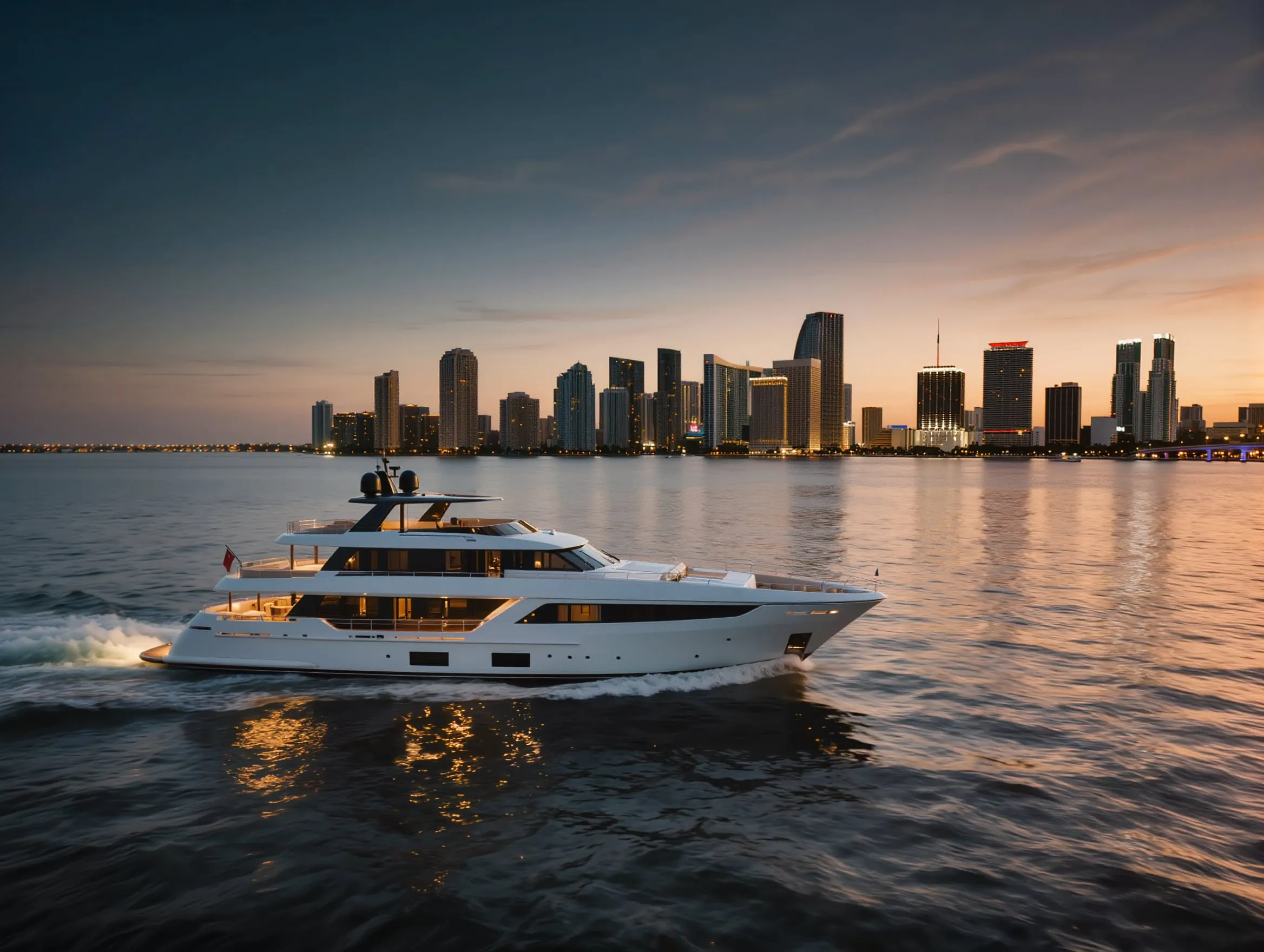 A yacht at anchor in calm, clear water